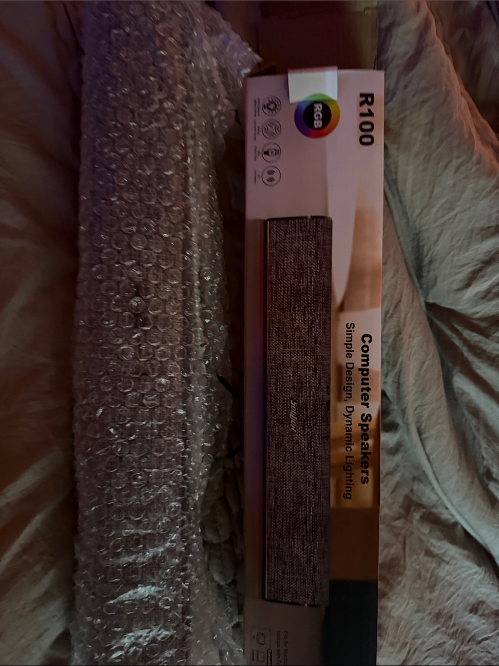Gray Computer Speaker with RGB Lighting